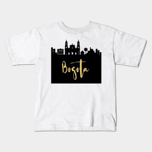 BOGOTA COLOMBIA DESIGNER SILHOUETTE SKYLINE ART Kids T-Shirt